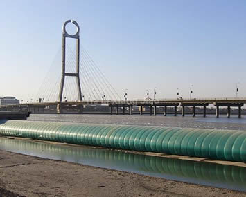 Green air filled rubber dam for water retaining